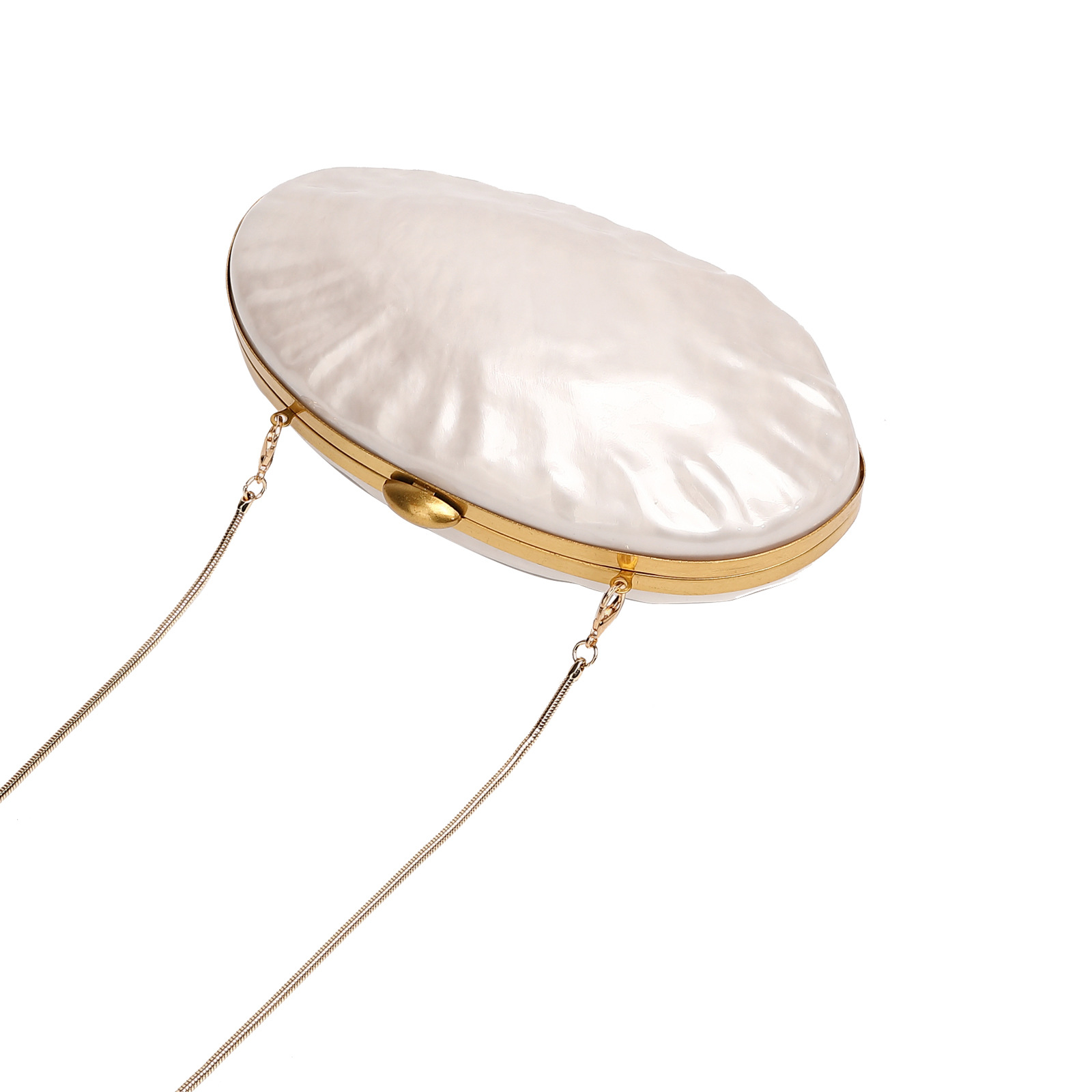 2025 New Shell Egg Acrylic Clutch Bag Evening Bag Banquet Party Evening Dress Bag Chain Women's Bag