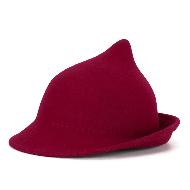 Magic Hat Wizard Hat Felt Hat Halloween Stage Costume Rolled Brim Wool Witch Hat 54-57cm