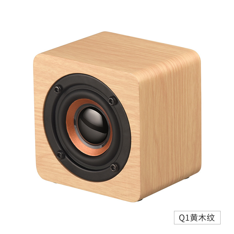 Q1 Wooden Mini Bluetooth Speaker Phone Portable Gift Small Sound External High Power Subwoofer