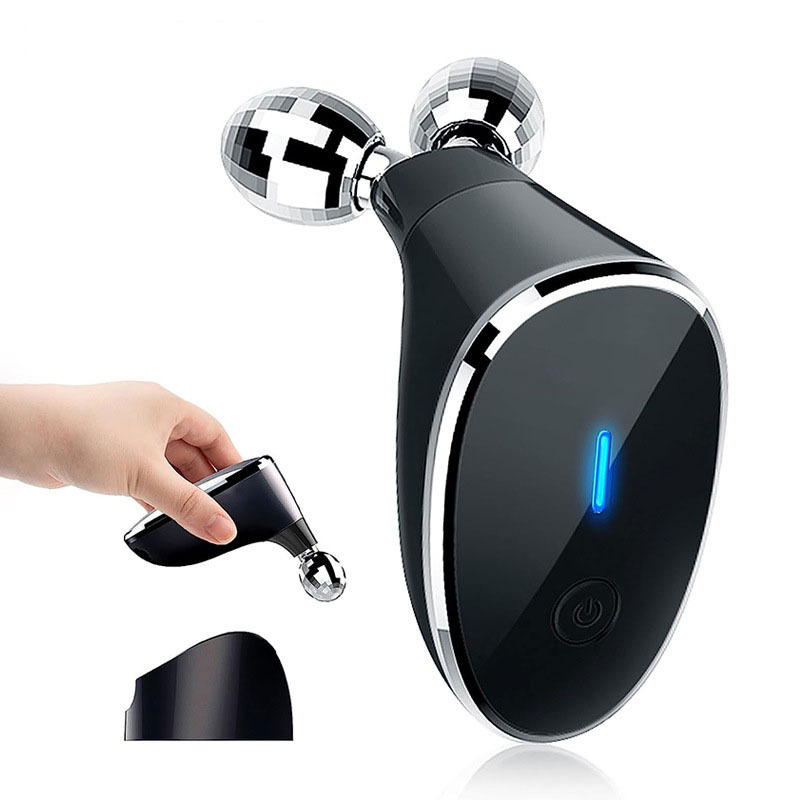 EMS double ball roller beauty instrument facial home use导入仪 microcurrent roller V face massage instrument