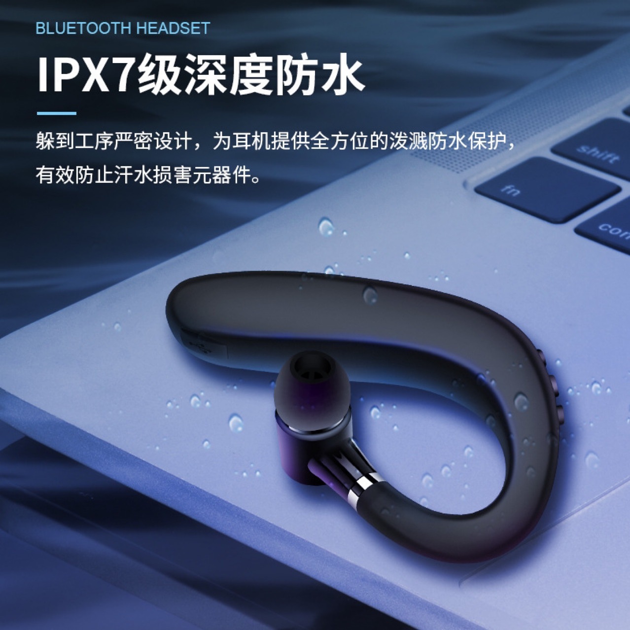 Earphones, open-ear rotating S109 single-ear low latency ultra-long battery life, clip-on style, wireless, daily waterproof, non-in-ear