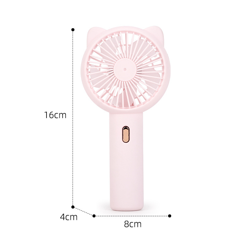 Handheld Mini Cartoon Cat Ear Small Fan USB Charging Student Desktop Outdoor Portable Fan Gift