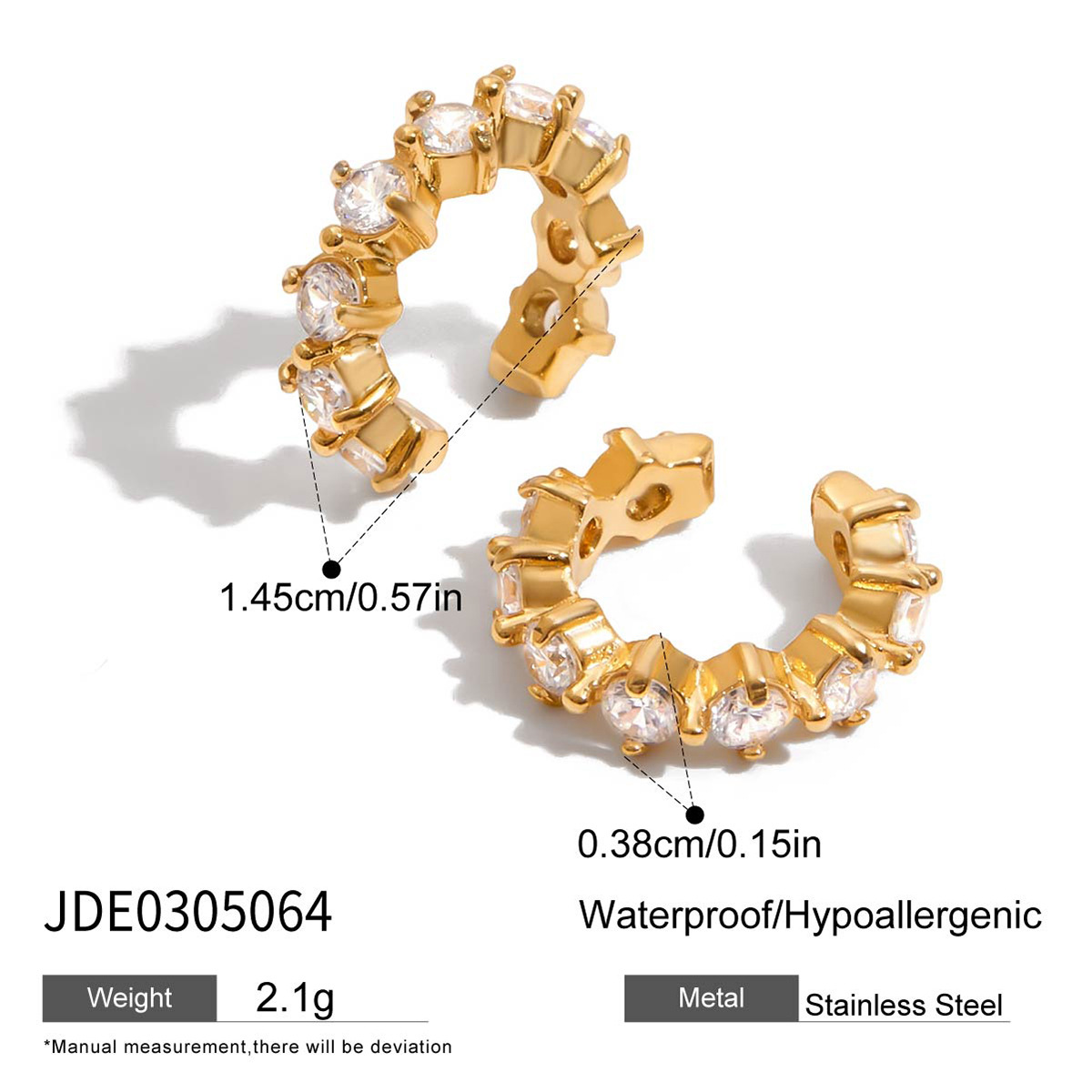 Jieding titanium steel zircon necklace niche jewelry women stainless steel earrings ear accessories