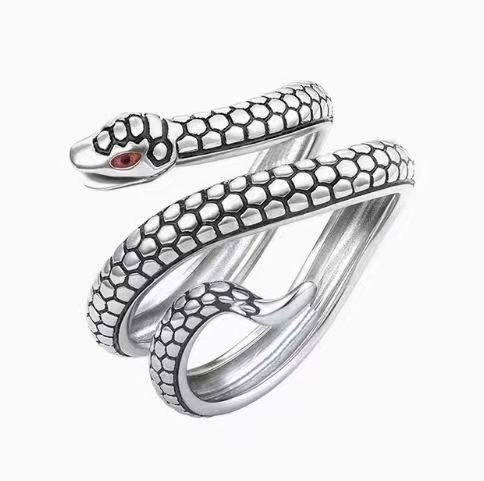 New Demon Slayer Snake Pillar Iguro Obanai Snake Ring Open Adjustable Design Ring