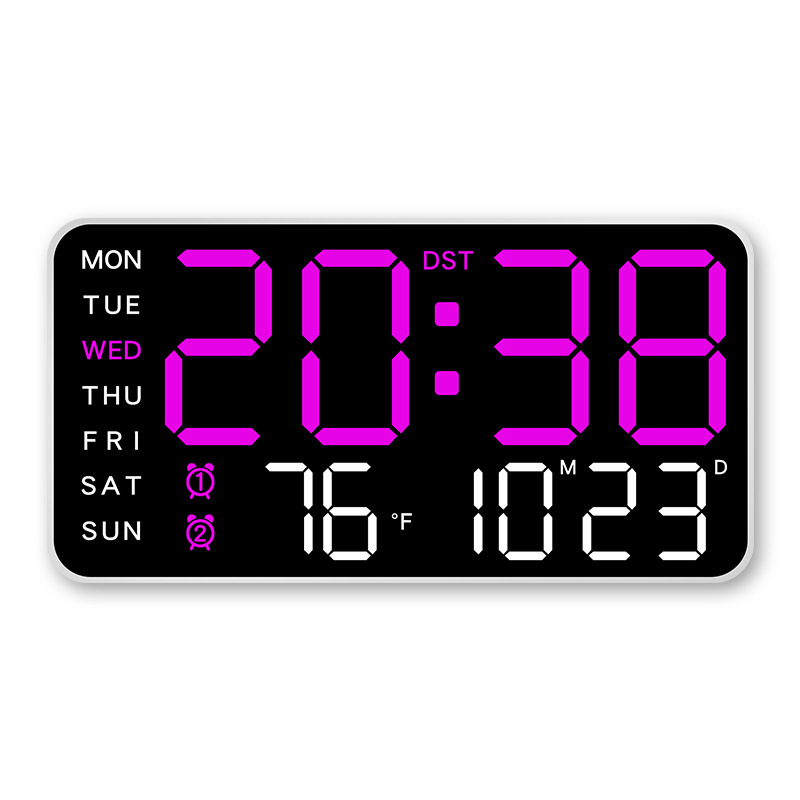 Frameless Electronic Clock Multifunctional Hanging and Standing Two-Use Clock Simple Digital Clock Display Living Room Wall Clock 6659