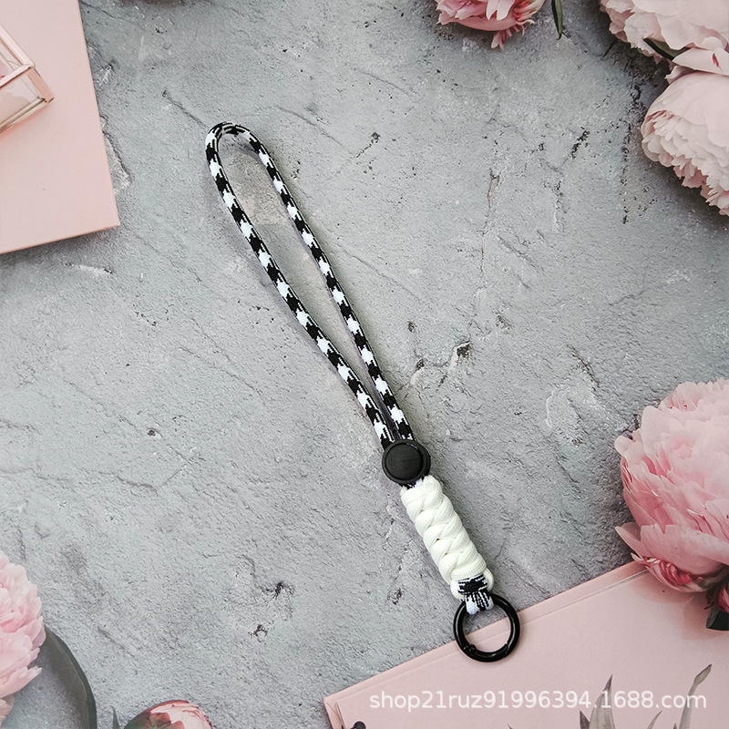 Phone diagonal lanyard long color-block knot colorful phone case original design
