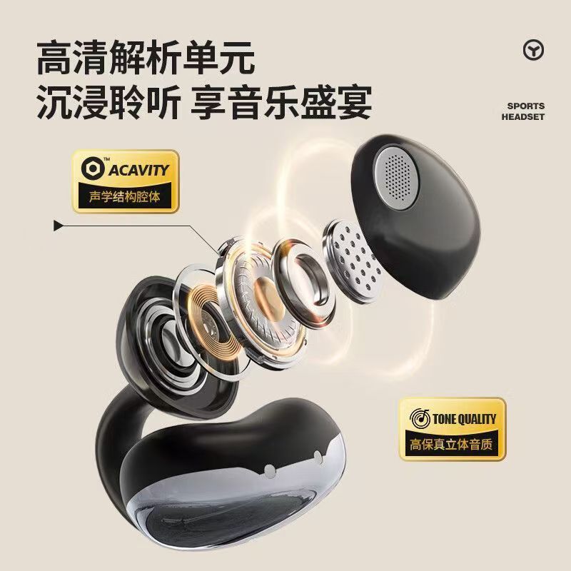 Newman HM-20 Clip-on Bluetooth Earphones Bone Conduction Ear-hook Wireless Noise Reduction Open Ear