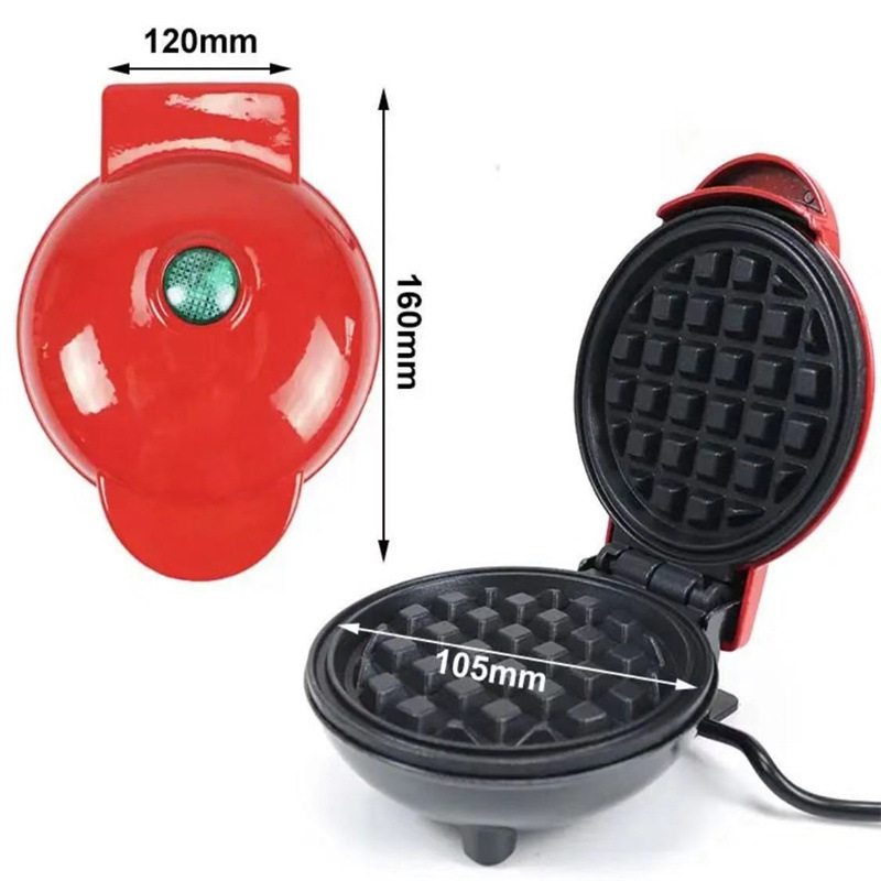 Portable household waffle maker mini breakfast machine baking cake heart-shaped round pancake electric
