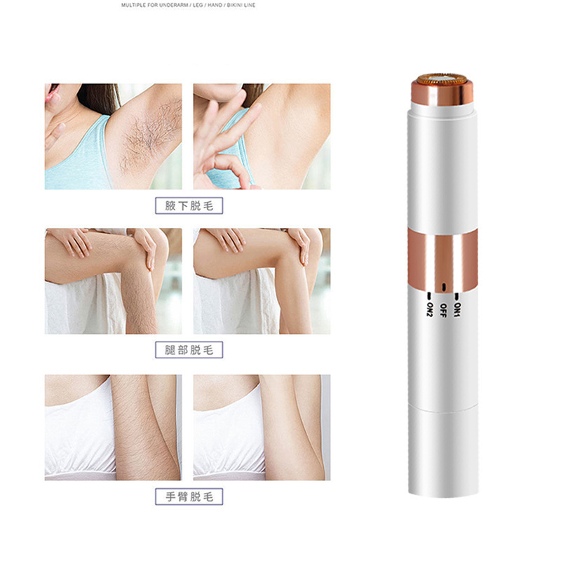 Electric Hair Remover Women 2-in-1 Eyebrow Trimmer Dual Head Hair Removal Charging Full Body Hair Remover