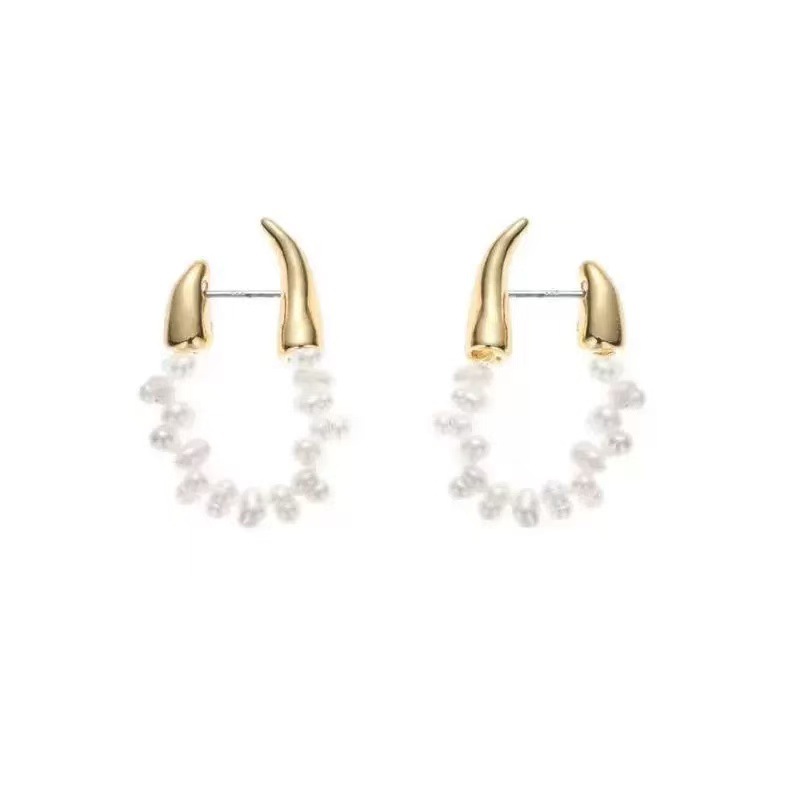 SOFT Natural White Crystal Wreath Earrings for Women Multi-Wear Silver Needle Accessories Earrings