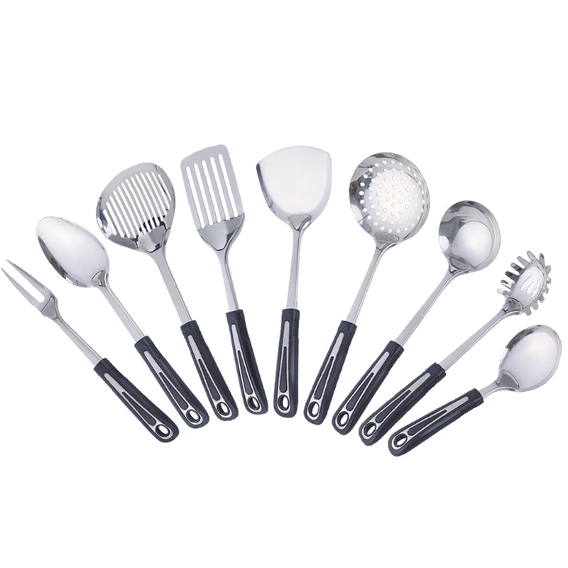 New stainless steel kitchenware set for home use, cooking spatula, spoon, high temperature resistant cooking spatula, slotted spoon