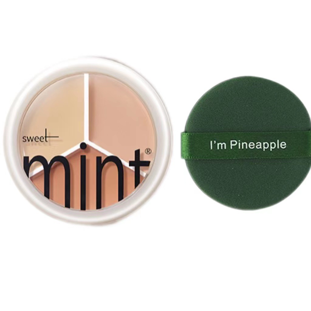 Sweet Mint Three-Color Concealer Cover Spots Acne Marks Dark Circles Tear Trough Contour Foundation Cream