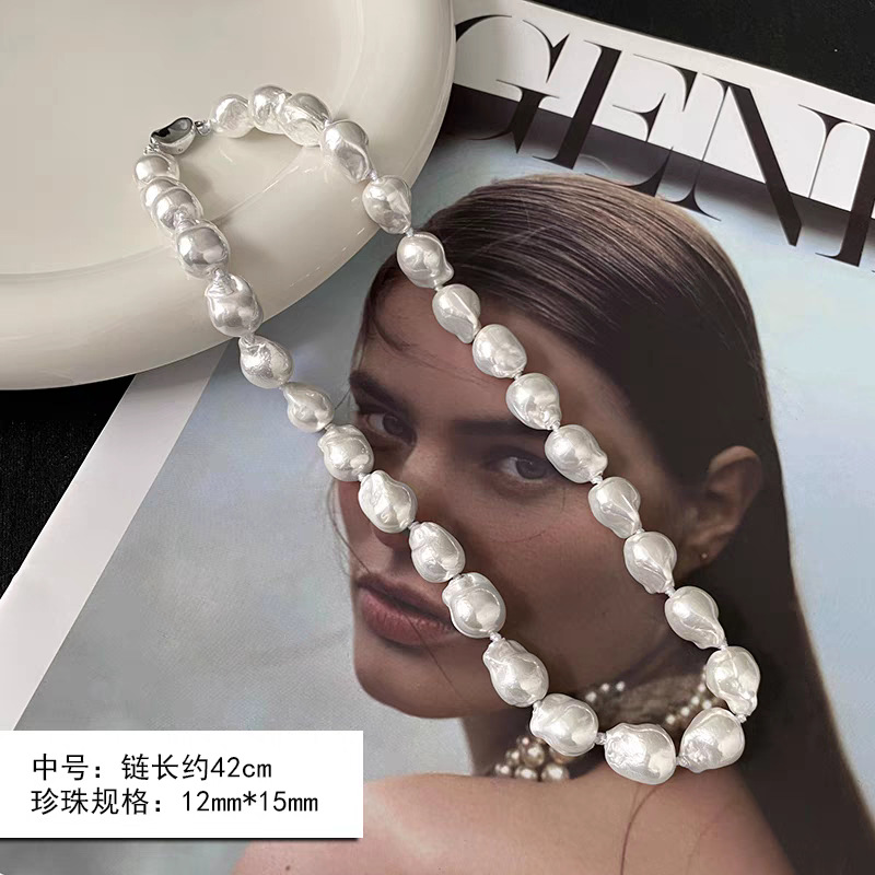 Irregular Baroque Pearl Necklace Women's Necklace Accessories Sweater Chain Jewelry