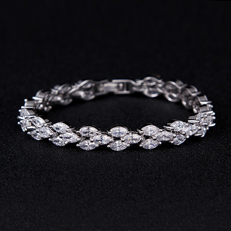 Marquise zircon diamond-like simple bracelet hand jewelry accessory