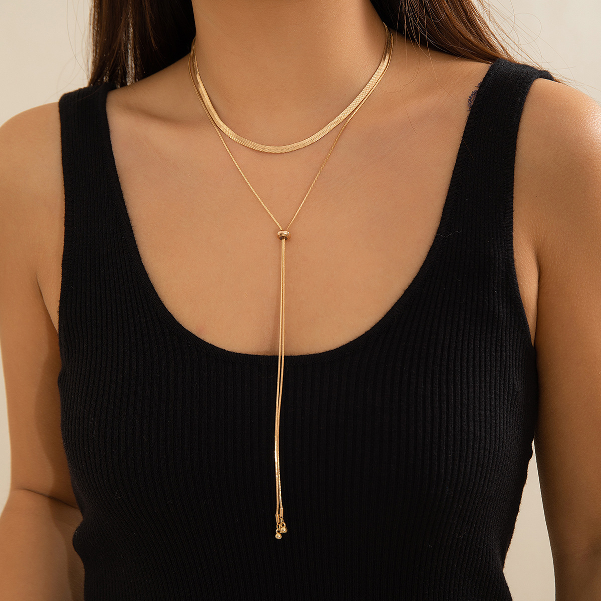 Accessories Hip Hop Simple Snake Bone Chain Choker Necklace Niche Metal Chain Necklace
