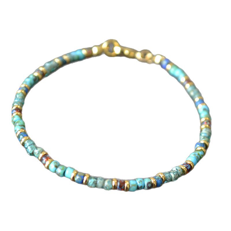 Japanese Miyuki Picasso antique beads bohemian handmade beaded simple bracelet anklet
