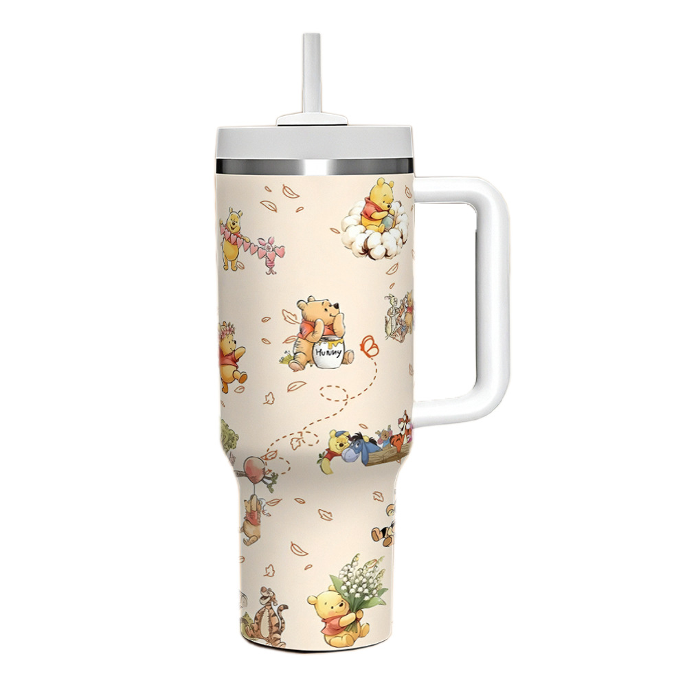New printed bear 40oz second generation handle car cup thermal Winnie large capacity ice霸 cup 3D printing