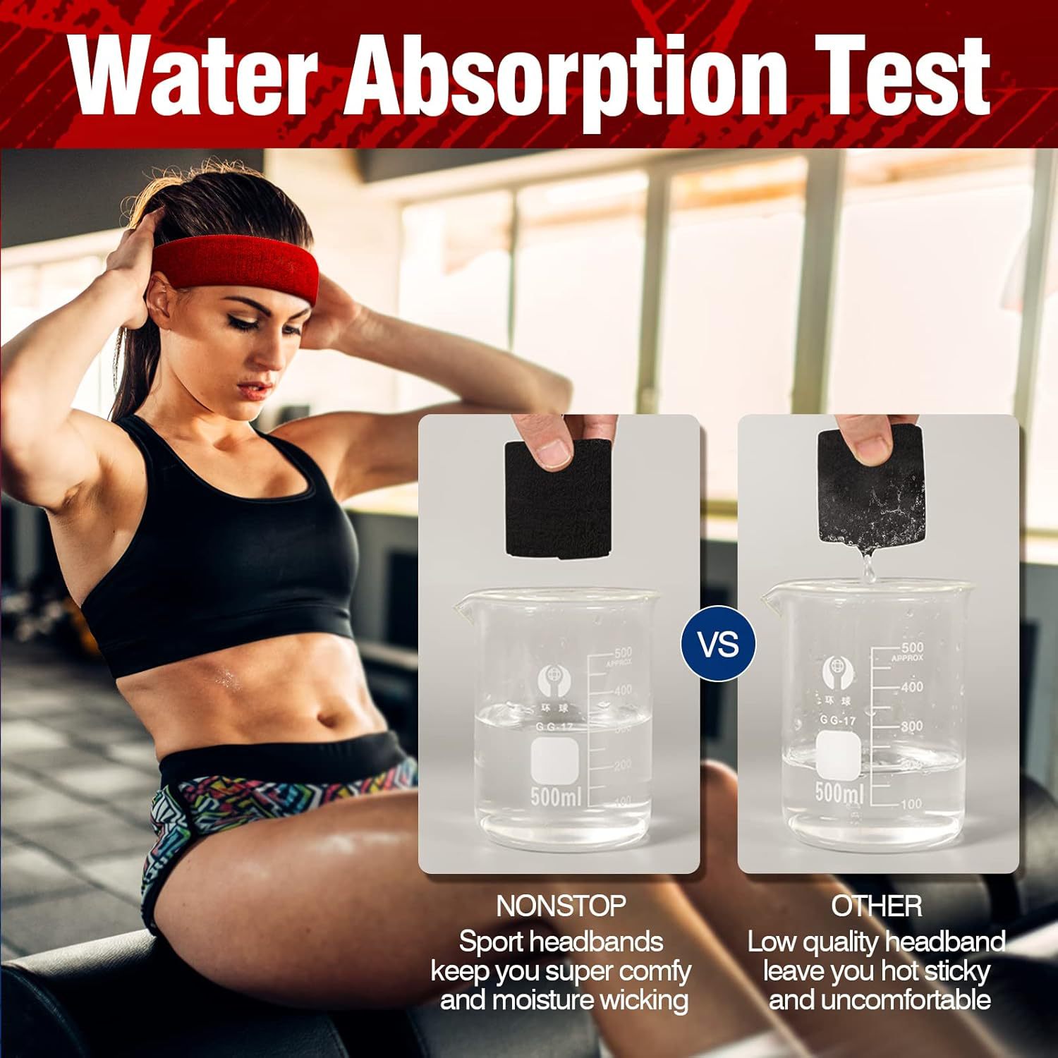 Sweat-absorbing sports headband, anti-sweat headband, yoga fitness running towel headband, basketball badminton unisex