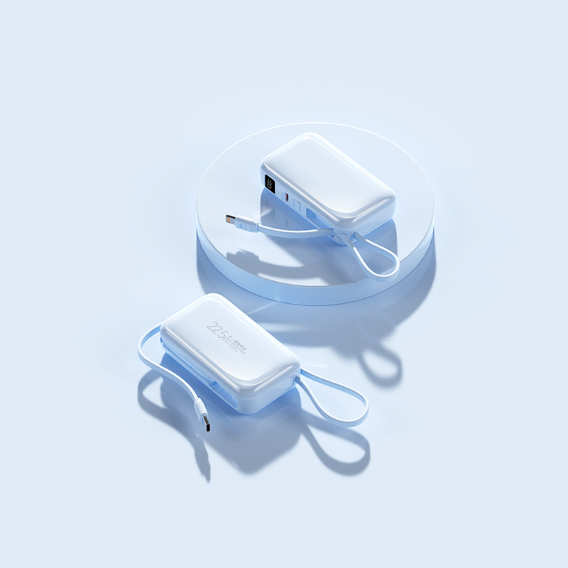 Braided Cable Capsule Fast Charging Mini 10000mAh Power Bank Outdoor Large Capacity Mobile Power Supply