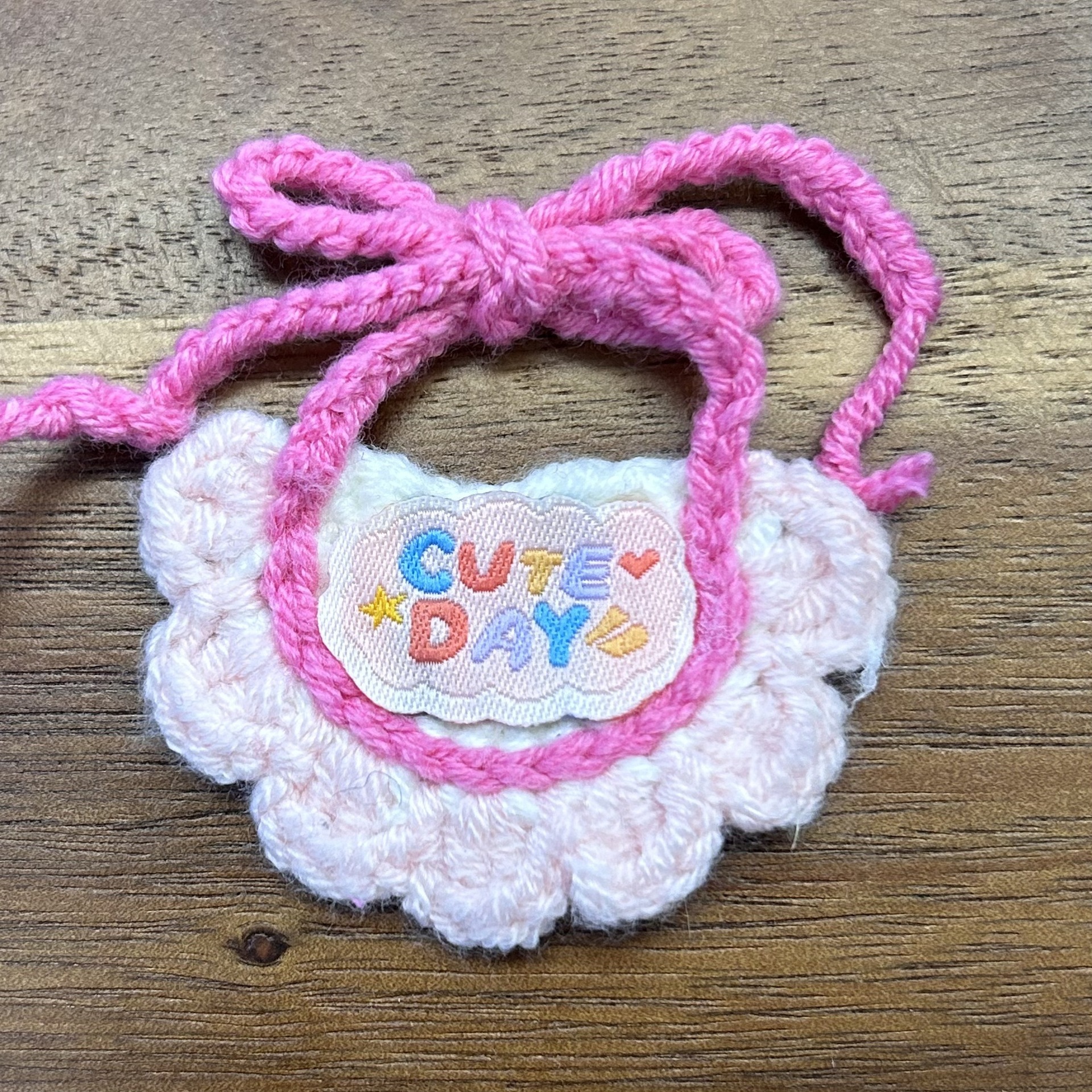 10cm self-mocking bear bib doll clothing hand crocheted bib bib Labubu kt replaceable accessory