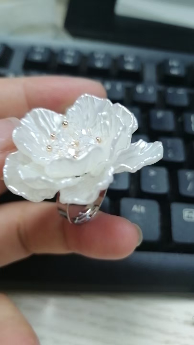 X2414透明花心白K戒圈