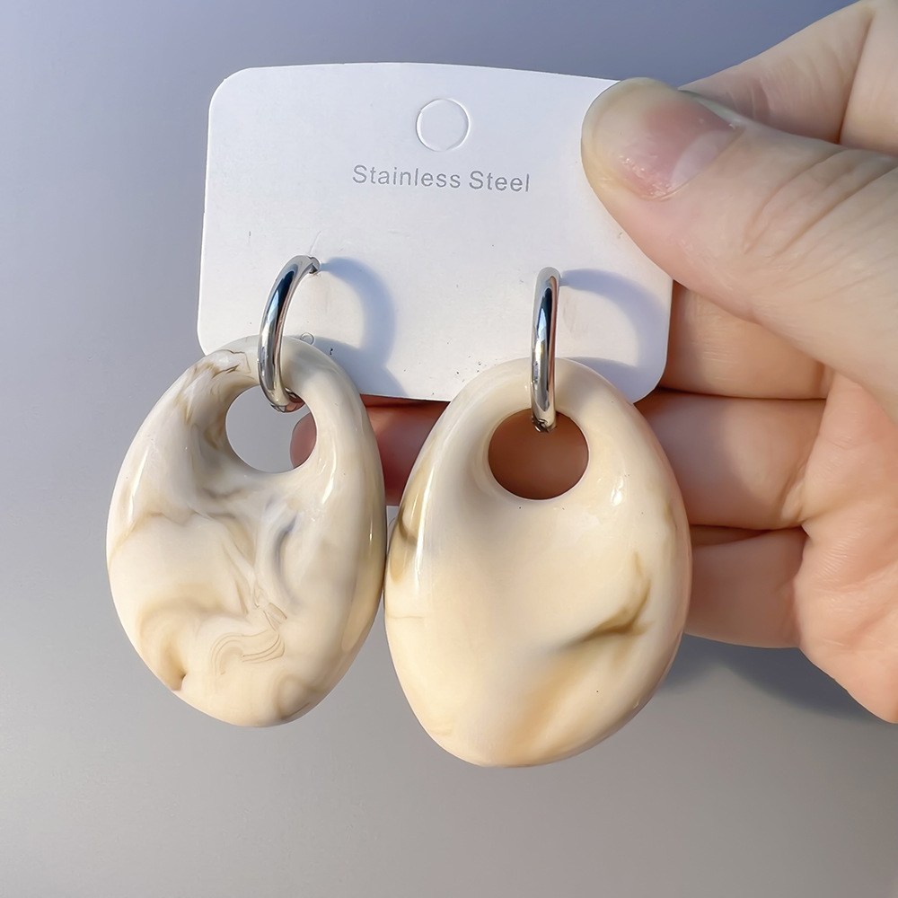 Stainless Steel Earrings, Irregular Resin Earrings, Earring Accessories