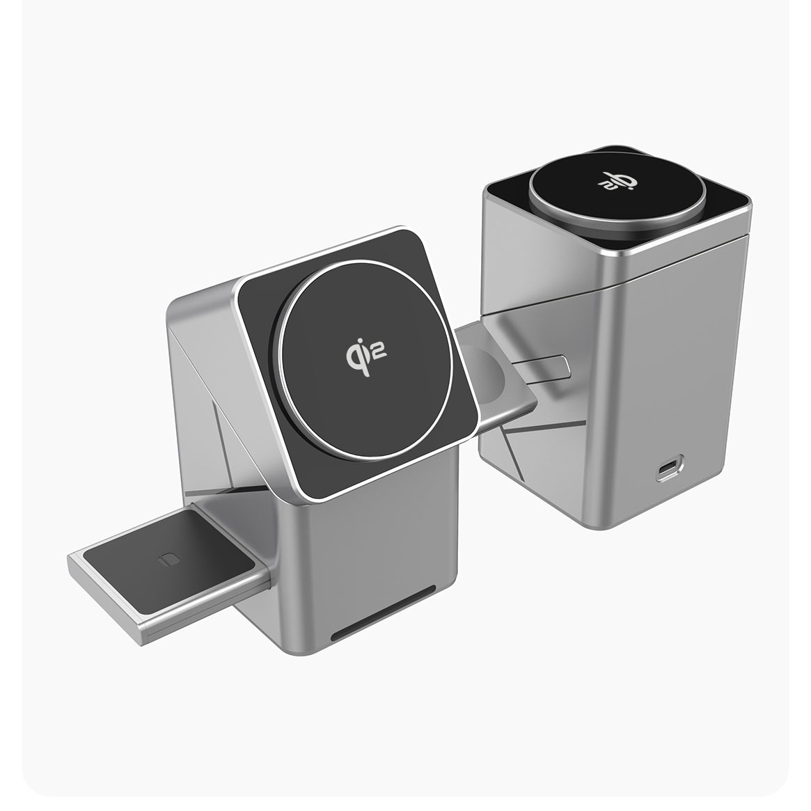 Rotating Cube 3-in-1 Magnetic Wireless Charger for Apple Samsung Phone Watch Fast Charging 15W