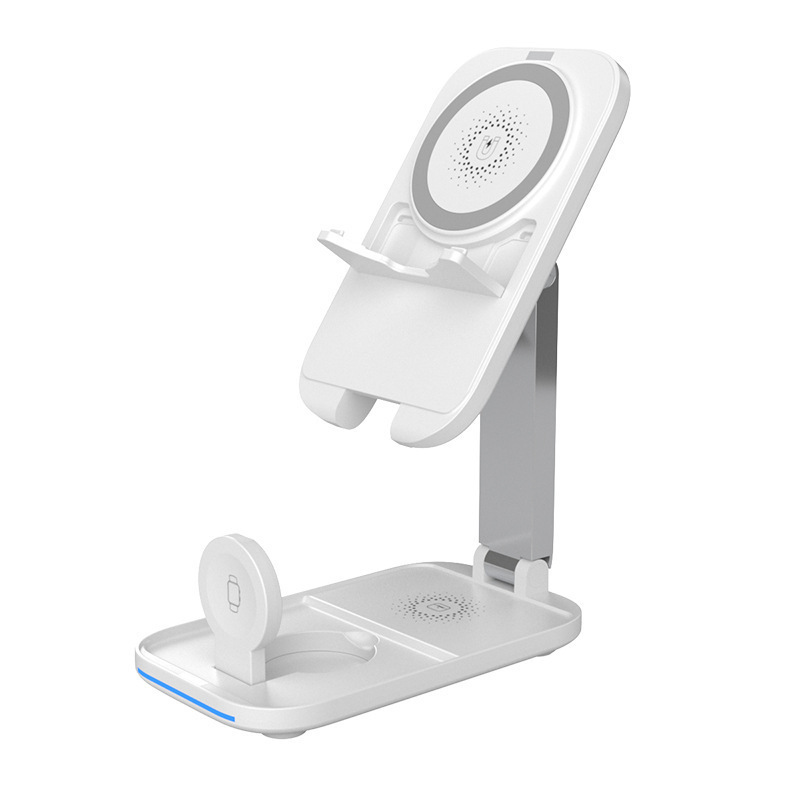 Magnetic three-in-one wireless charger foldable phone stand for Apple phones fast charging flash charging