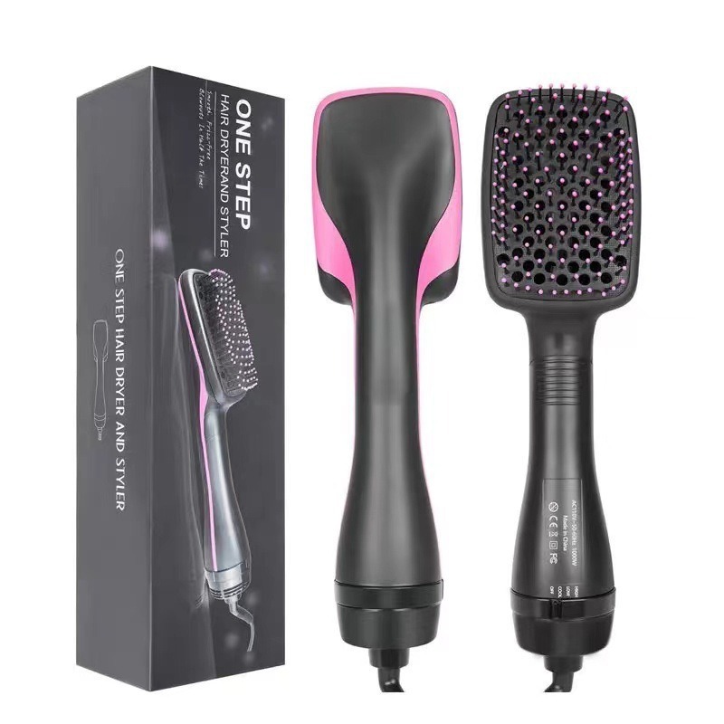 2-in-1 Hot Air Brush Square Brush Wet and Dry Curling Straightening Iron Negative Ion Curling Iron Storage Curling Negative Ion