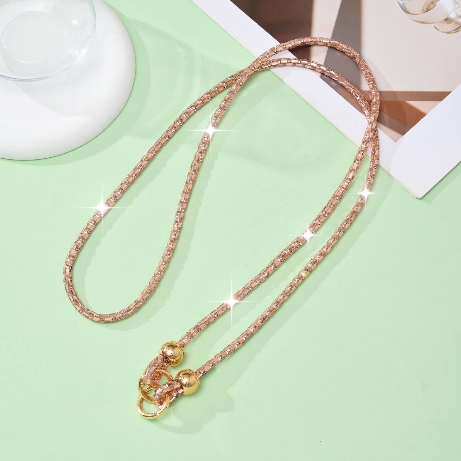 Luxury rhinestone phone lanyard long crossbody phone chain can shoulder back pendant bag decoration strap phone rope