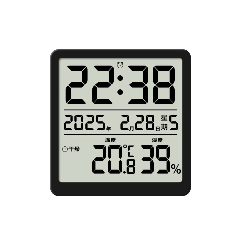Ultra-Thin Thermometer Clock Indoor Home Multifunctional Alarm Clock Electronic Temperature Meter Magnetic Refrigerator 3702