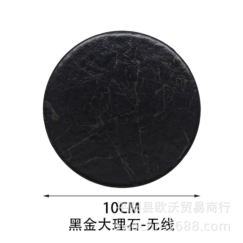 Thickened coaster 10CM high temperature resistant white round PU simple heat insulation pad leather coaster logo new