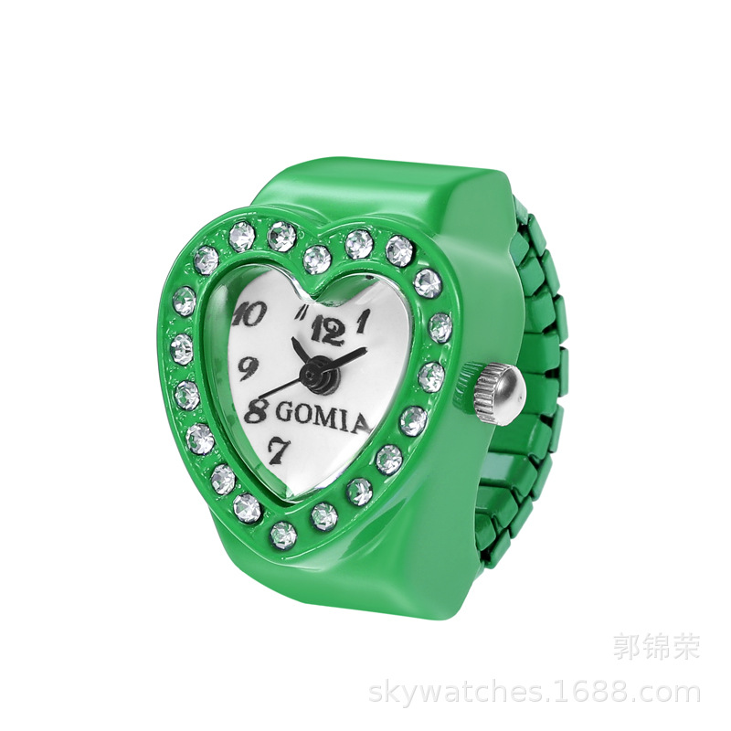 New Heart-shaped Ring Watch Watch Women's Watch Finger Watch Candy Color Gift Watch Fun
