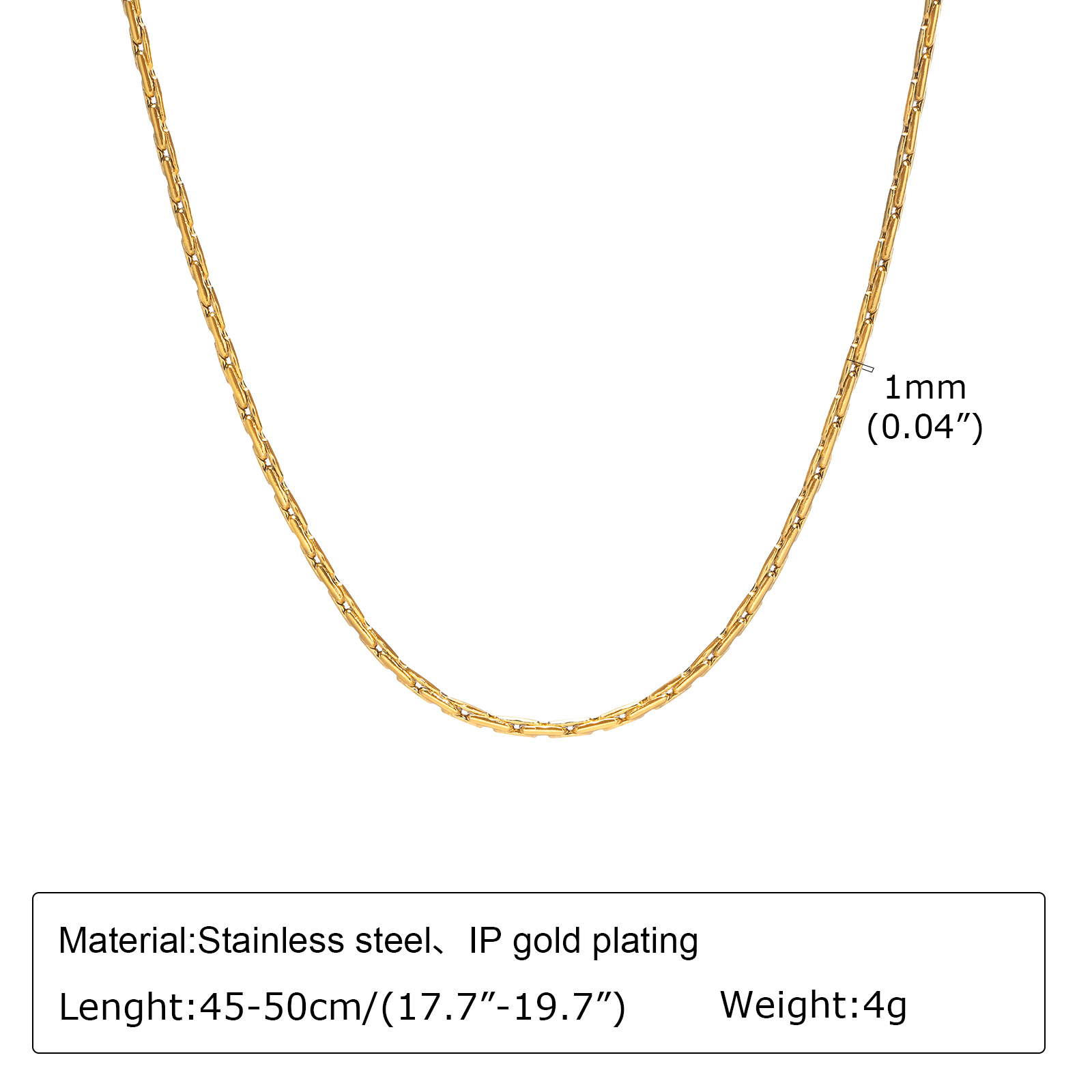 1MM丝链：金色45+5