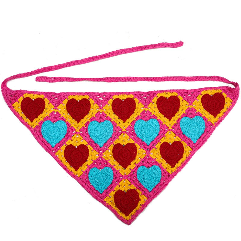 Kenjie headband hand-woven daisy triangle headband hair accessory for women with floral and fruit motifs