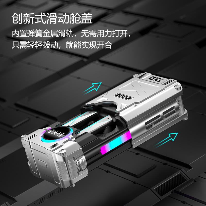 Strict selection DX08 wireless Bluetooth earphone mechanical metal sense TWS noise reduction digital display power bank long battery life e-sports style