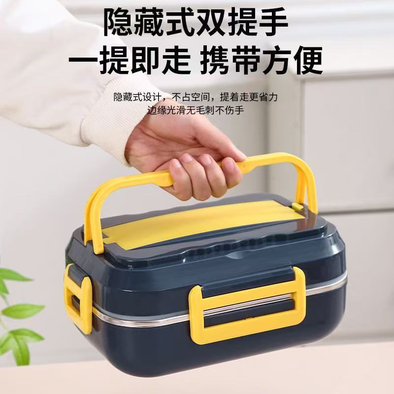 304 Stainless Steel Lunch Box Insulated Office Worker Student Divided Bento Box Separated Cafeteria Meal Box