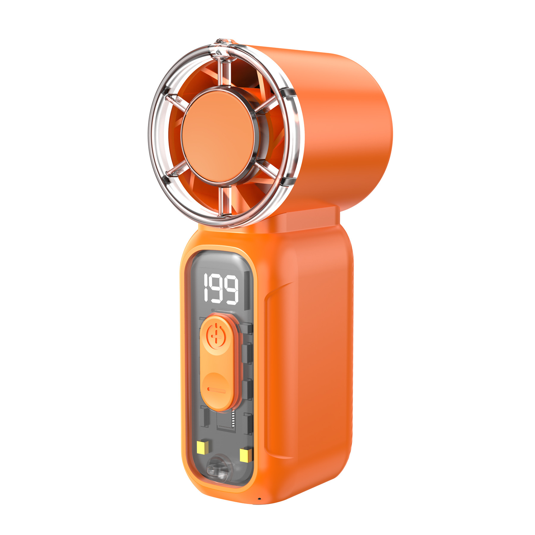 DF97 Mini Handheld Fan with LED Display Turbo Strong Wind USB Pocket Fan