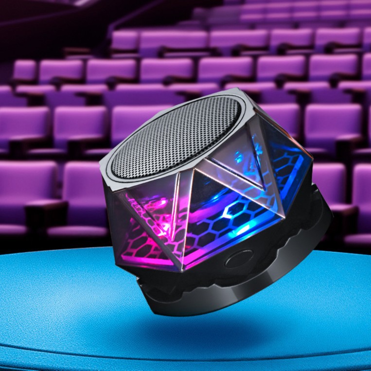 Phone stand magnetic Bluetooth speaker, transparent colorful light portable wireless subwoofer gift audio