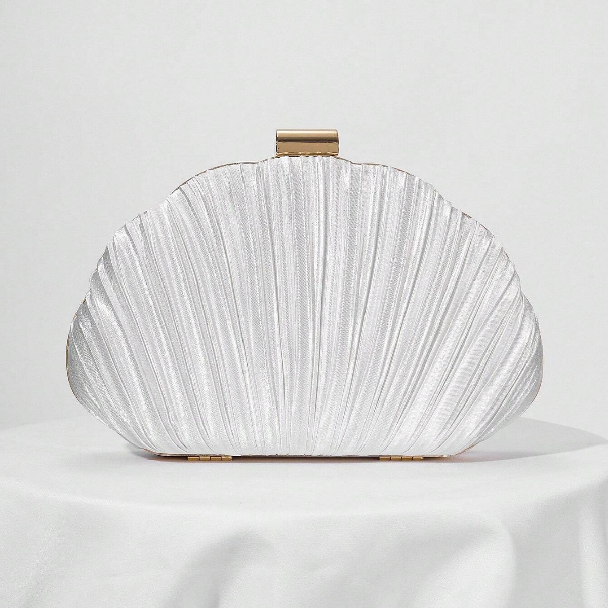 2025 New Shell Evening Bag Pleated Clutch Dress Evening Bag Cheongsam Banquet Bag