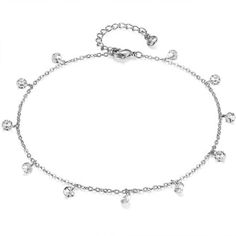 Rongshang Accessory New Women's Zircon Anklet Zircon Pendant Ankle Ornament