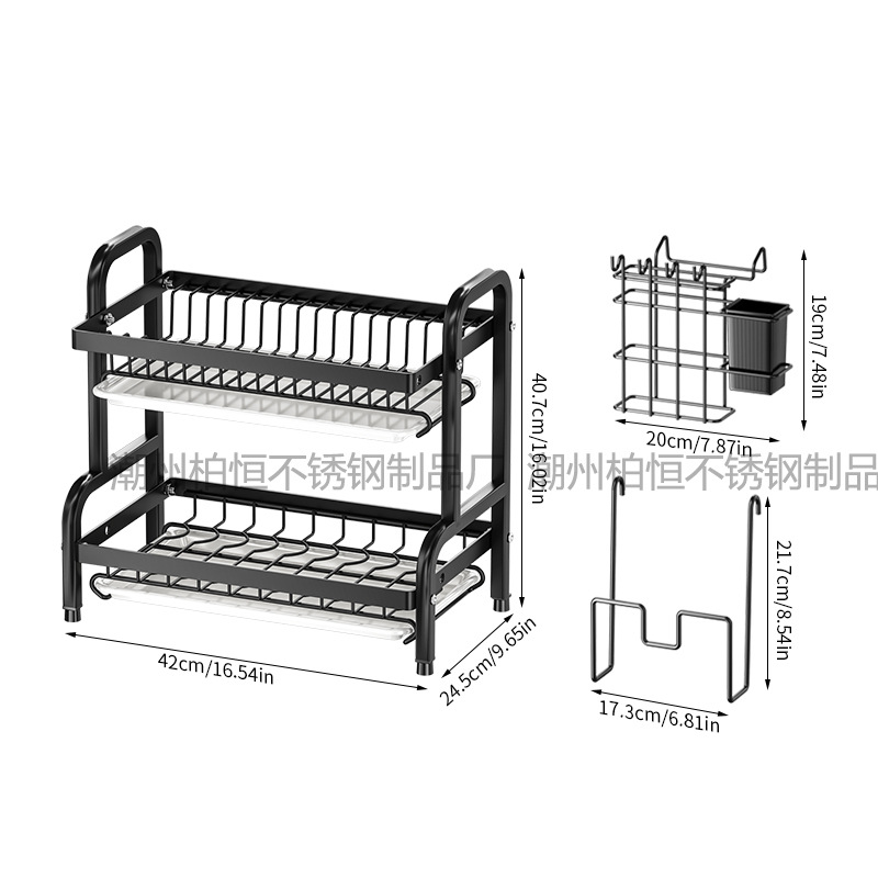 Kitchen storage rack bowl dish plate storage rack countertop draining rack chopstick knife rack multifunctional cabinet commercial