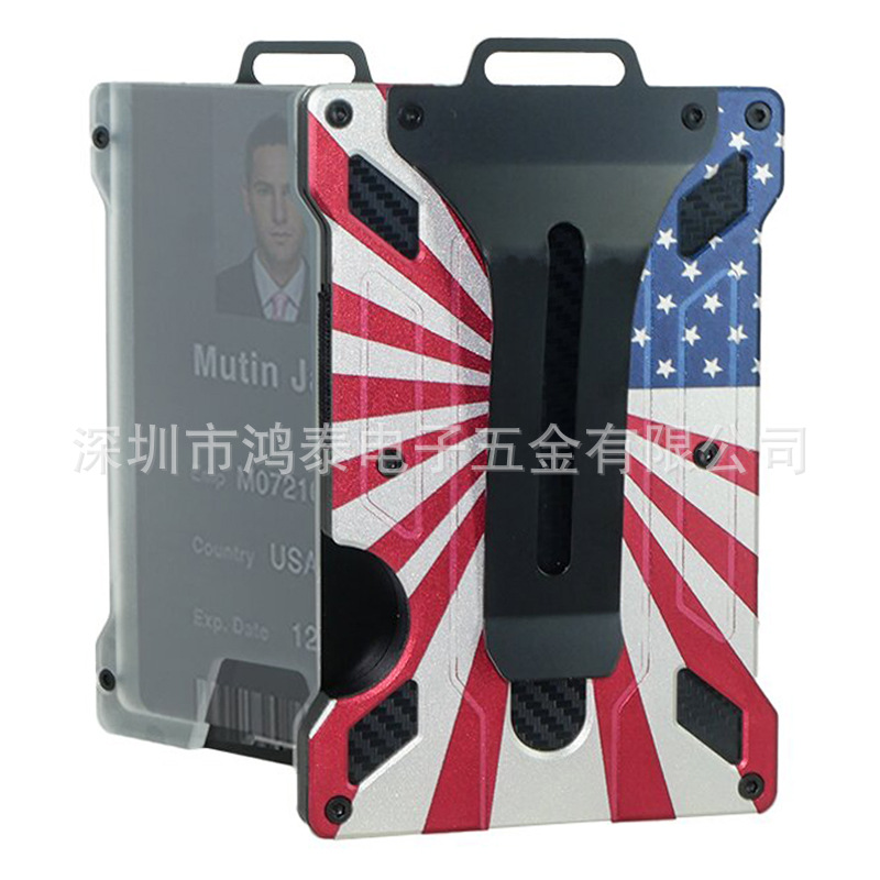 New Aluminum Alloy Card Holder Transparent Badge RFID Metal Wallet Work ID Card Clip with Badge Slot