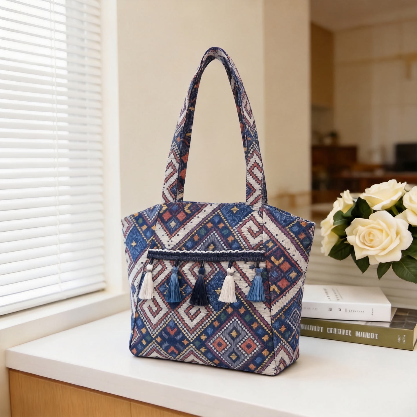 2026 New Large Capacity Underarm Bag Women New Chinese Style Handbag Ethnic Style Fringe Single Shoulder Bag
