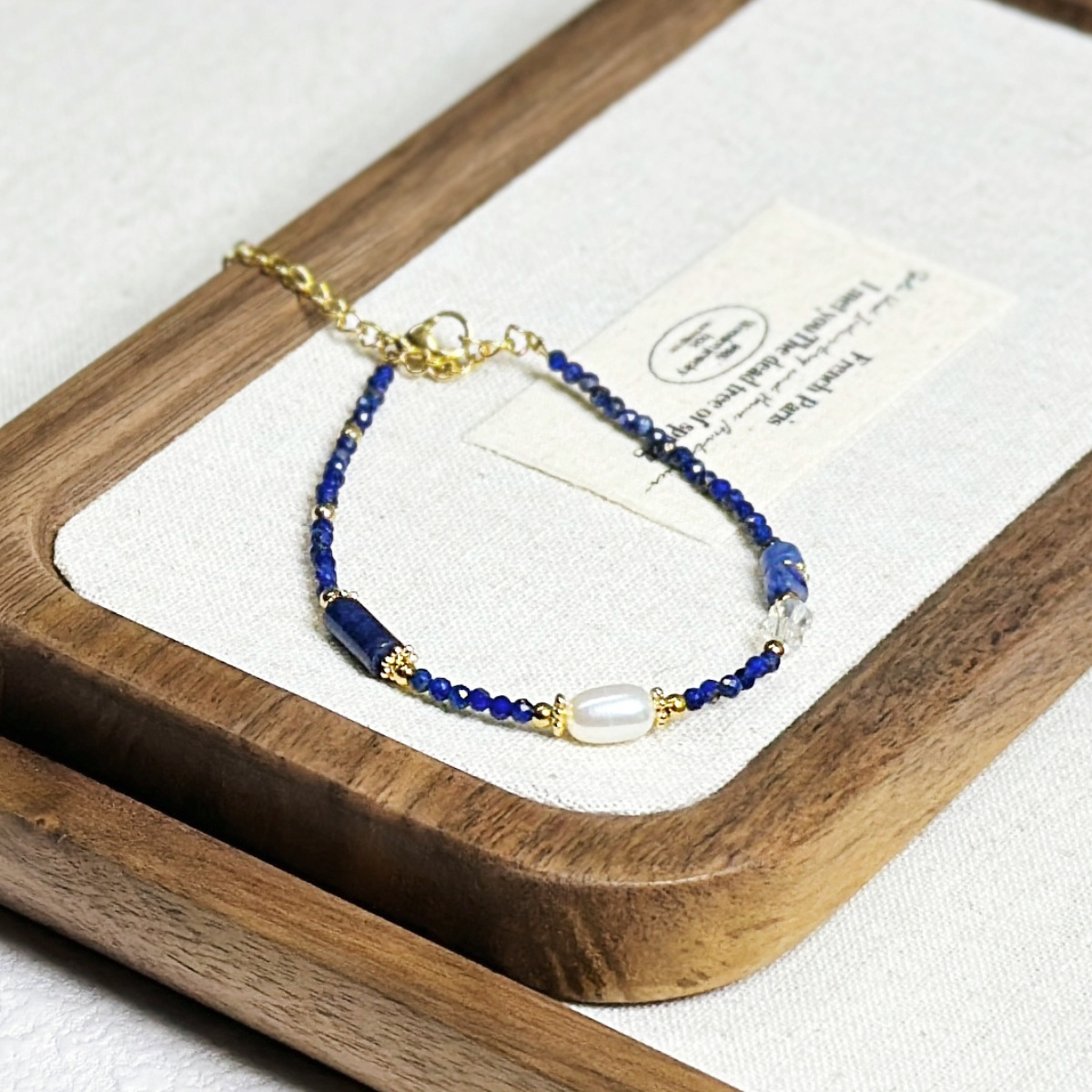 Freshwater Pearl Bracelet Crystal Natural Stone Beaded Bracelet Lapis Lazuli Pink Rose Pearl Bracelet Women