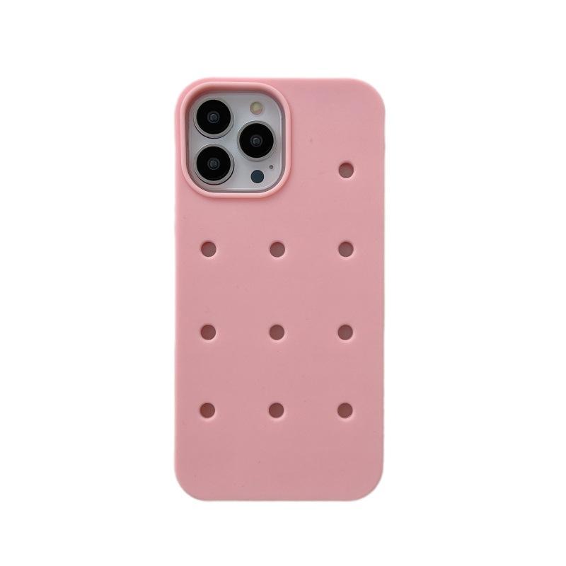 Japanese and Korean compatible iPhone 13/16 solid color hole 14pro phone case silicone 15 Apple 17 promax niche