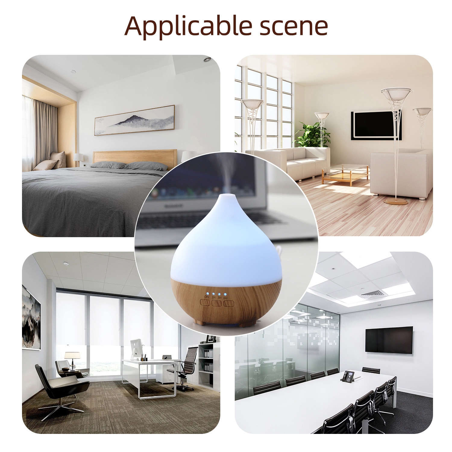 Home Indoor Humidifier Essential Oil TYPE-C Aromatherapy Diffuser USB Portable 140ml Water Transfer Wood Grain Aromatherapy Diffuser