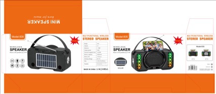 835 Solar Bluetooth Speaker with Flashlight Outdoor High Power Multifunctional FM Radio