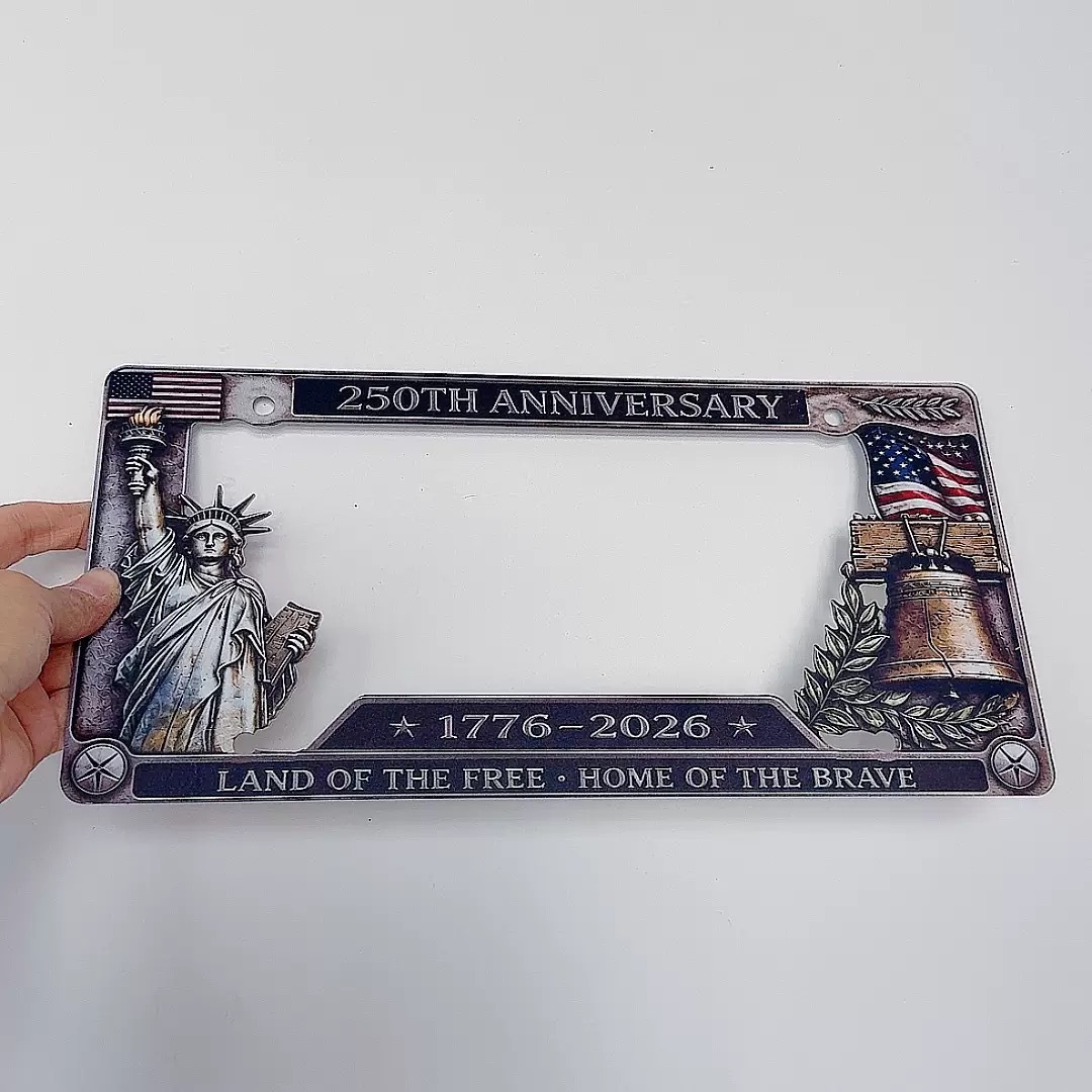 250th Anniversary License Plate Frame US Independence Day Metal Craft Decorative Ornament
