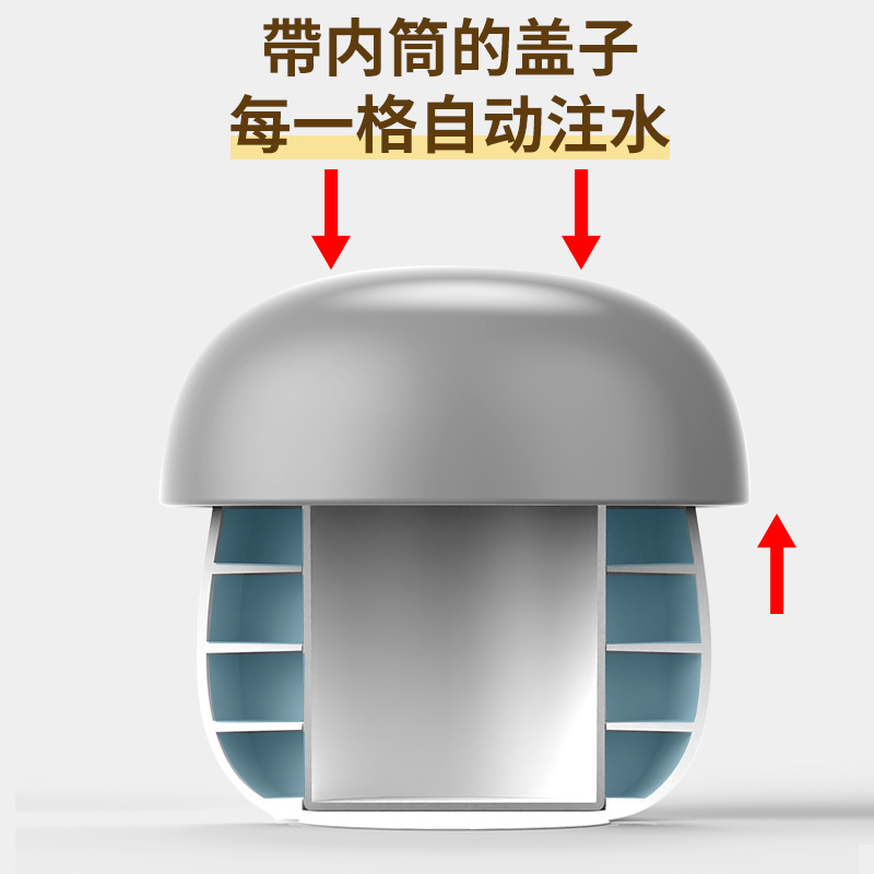 Silicone ice cup ice cube mold refrigerator ice grid ice box ice bucket household homemade crushed ice maker mushroom